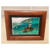 CCS128 Koa Framed Art Photo Of A Honu Turtle