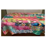 CCS134 Vintage Hawaiian Patchwork Quilt Blanket