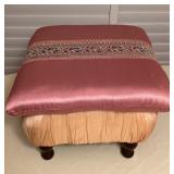 CCS137 Pink Satin Upolstered Footstool