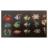 CCS202 Fifteen Sealife Costume Jewelry Brooches