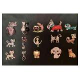 CCS204 Fifteen Cat & Dog Costume Jewelry Brooches