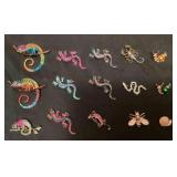 CCS209 Fifteen Reptile & Bug Brooches