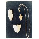 HFF006 Arrow Pewter Pendant Plus Hand Carved Pend