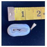 HFF007 Blue Lace Agate Druzy Pendant 