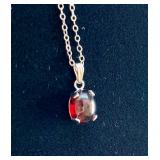 HFF010 Garnet SS Necklace 