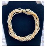 HFF011 Genuine Pearl Twisted Choker