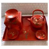 HFF012 Japanese Hand Made Lacquered Tea Set