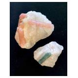 HFF020 Pink And Green Tourmaline On Quartz Matrix