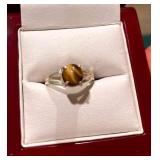 HFF035 Tiger’s Eye SS Ring Size 6