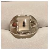 HFF047 Montana Agate SS Ring SZ 6.5