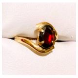 HFF049 Gorgeous Garnet Gold Ring SZ 5