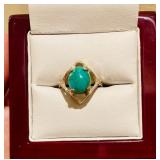 HFF053 Turquoise SS Ring SZ 4