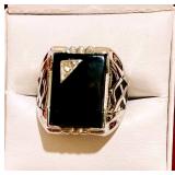 HFF054 Men’s Onyx SS Ring SZ 9