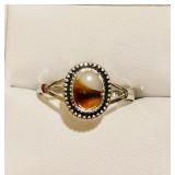 HFF062 Montana Agate SS Ring SZ 9