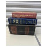 FTH067- Vintage Websters Dictionaries & Heirloom Holy Bible