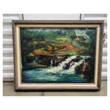 FTH183- Painting Of Waikahalulu Falls 