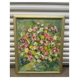 FTH283 Framed Original Painting Of Flower Arrangement 