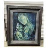 FTH317 Framed Original Painting Of Mother & Child 