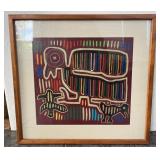 FTH324- Framed Vintage Panama Mola Needle Artwork