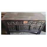 FTH361 - Vintage Dark Wood Storage Chest
