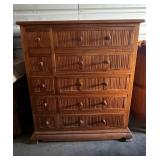 FTH368- Beautiful Wooden & Bamboo (10) Drawer Dresser