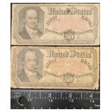 FTH412 - Vintage US $.50 Fractional Currency