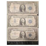 FTH416 - US Dollar Blue Seal Silver Certificates (3)