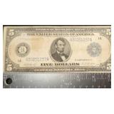 FTH418 - 1914 Large Note $5 Lincoln 1A Blue Seal