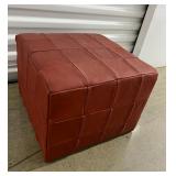 FTH465 Danish Leather Ottoman Stool