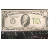 FTH219 - 1934 $10 Lime Seal Federal Reserve Note