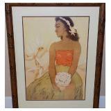 KLS009 Framed Hawaiian Girl with Uli