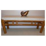 KLS010 Faux Marble and Bamboo Console Table