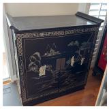 NVN016 Chinese Black Lacquered Bar Cabinet 