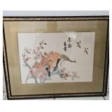 NVN020-Framed Asian Silk Embroidery Art