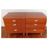 NVN022- 2 Matching Wood Veneer Nightstands