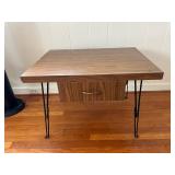 NVN037- Wooden Side Table With Metal Legs