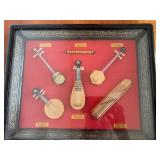 NVN060- Shadow Box Frame With Miniature Chinese Musical Instruments 