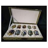 NVN114 - Vintage Set of 10 Cloisonne Containers