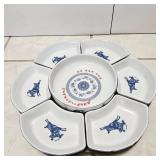 NVN128-Vintage Looking Chinese Porcelain Dish/Condiment Set