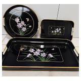 NVN139-3 Piece Laquerware Tray Set