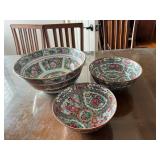 NVN176- (3) Rose Medallion Bowls