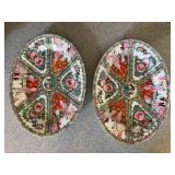 NVN193- (2) Porcelain Rose Medallion Platters