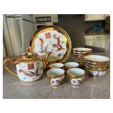 NVN201- Vintage Chinese Porcelain Dragon & Phoenix Tea Set