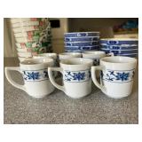 NVN206- Assorted Asian Design Bowls With China Airlines Tea Cups