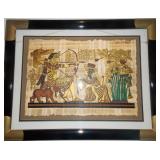 WWT014 Vintage 30.5" x 23.5" Egyptian Painting on Papyrus