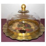 WWT015 Lesley Roy Signed Cake or Fruit Platter with Cover