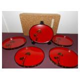 WWT031 Vintage Inlaid Cherrywood Lacquer Plates 