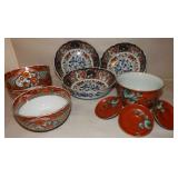 WWT070 Bright Red Oriental Soup Bowls