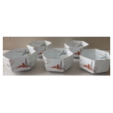 WWT061 Five Beautiful Oriental Condiment Bowls
