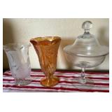 PPP052- Various Glass Vases & Lided Candy Dish